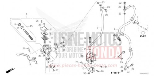 MAITRE-CYLINDRE DE FREIN AVANT CYLINDRE (WW125A/S) WW125SS de 2025